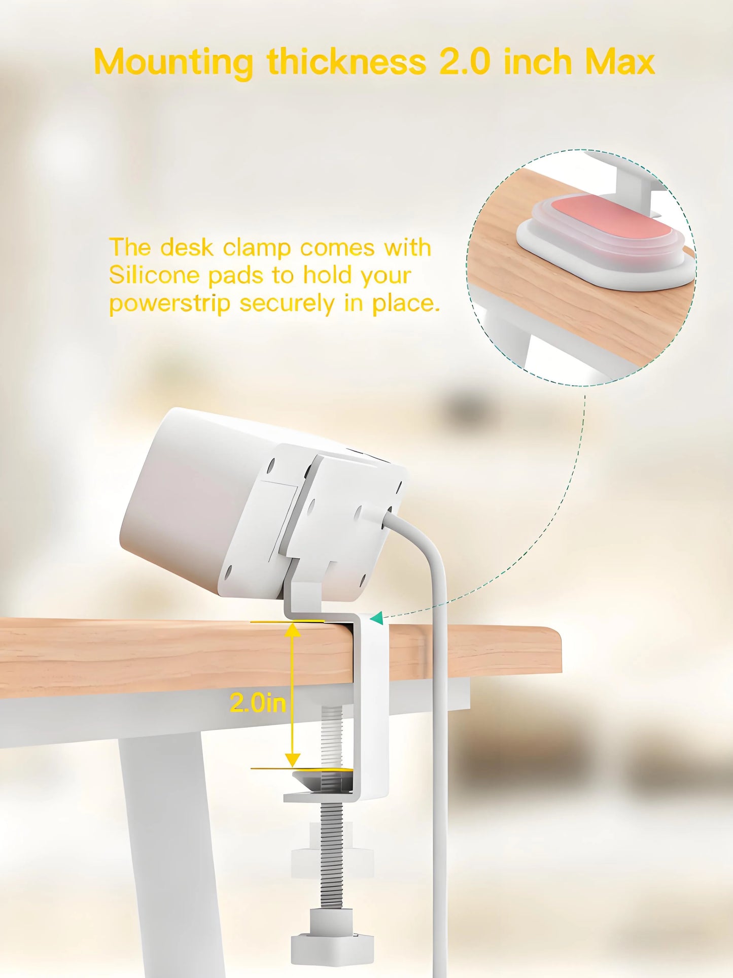 8-in-1 Desk Clamp Power Strip with USB-C PD 30W Fast Charging