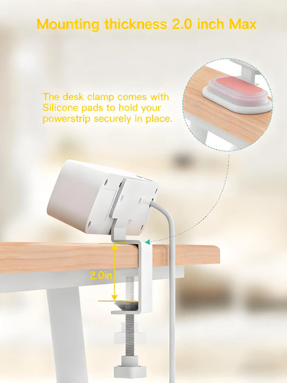 8-in-1 Desk Clamp Power Strip with USB-C PD 30W Fast Charging