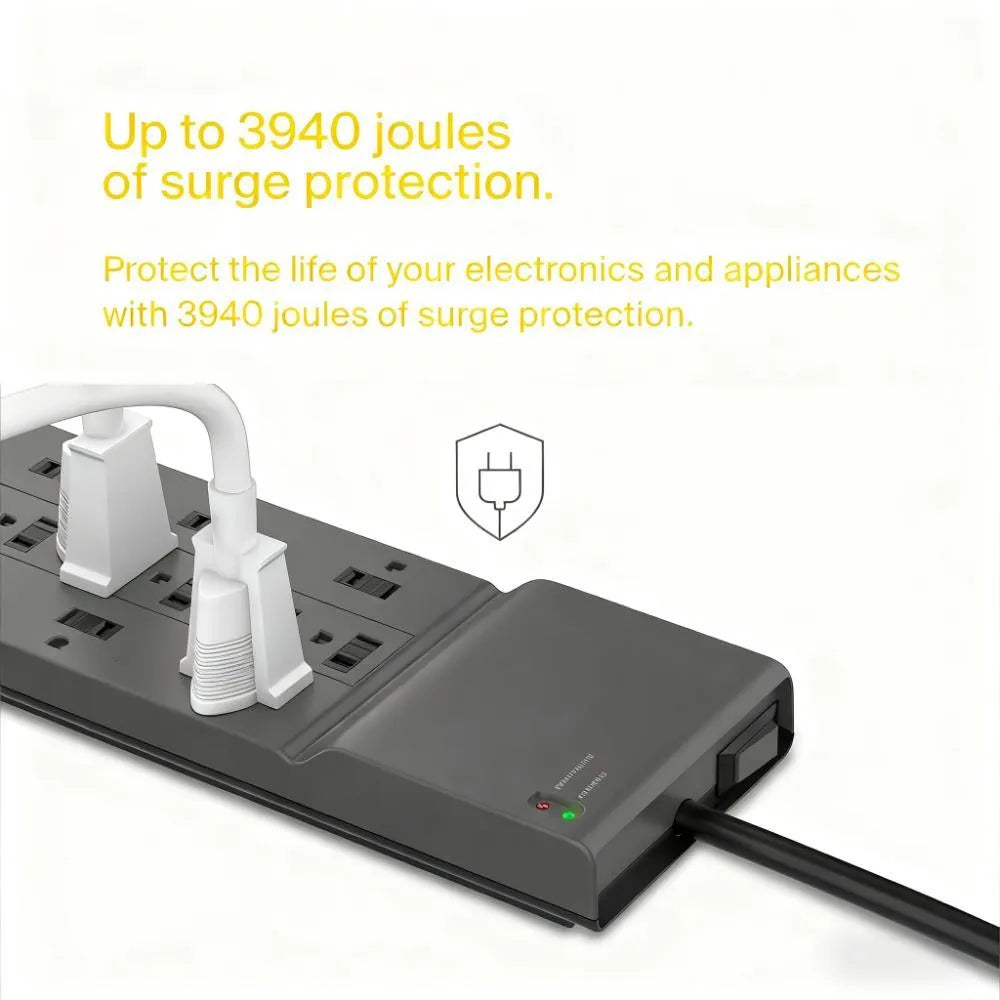 Surge Protector Power Strip with 3940 Joules Protection