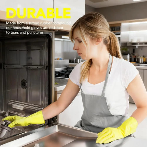 Medium Household Rubber Latex Gloves for Cleaning & Protection
