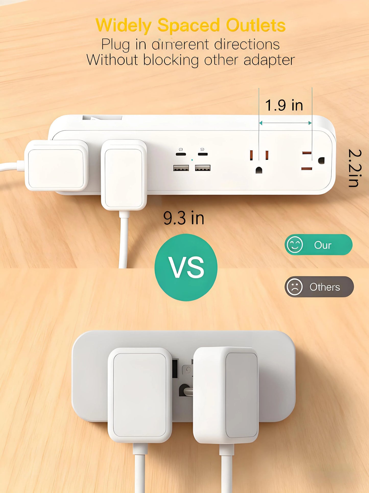 8-in-1 Desk Clamp Power Strip with USB-C PD 30W Fast Charging