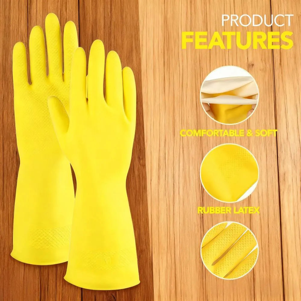 Medium Household Rubber Latex Gloves for Cleaning & Protection