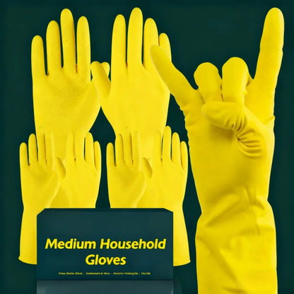 Medium Household Rubber Latex Gloves for Cleaning & Protection
